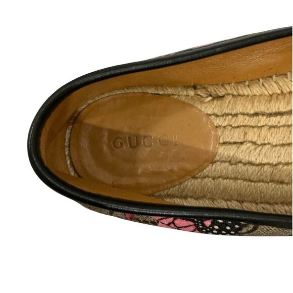 Gucci Bengal Tiger Floral Supreme Monogram Canvas Rare Espadrilles Size 7 1/2 - Picture 10 of 13